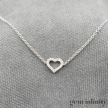 Charger l'image dans la galerie, Bracelet coeur or gris et diamants
