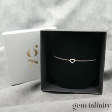 Charger l'image dans la galerie, Bracelet coeur or gris et diamants