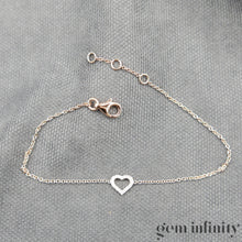 Charger l'image dans la galerie, Bracelet coeur or rose et diamants