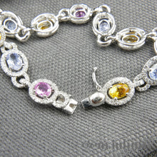 Upload image to gallery, White gold bracelet, colored sapphires and diamonds