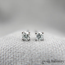 Charger l'image dans la galerie, Boucles d'oreilles or gris et diamants
