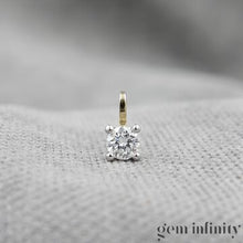 Charger l'image dans la galerie, Collier solitaire diamant or jaune et gris