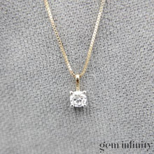 Charger l'image dans la galerie, Collier solitaire diamant or jaune et gris