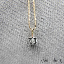 Charger l'image dans la galerie, Collier solitaire diamant or jaune et gris