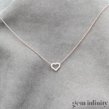 Charger l'image dans la galerie, Collier coeur or rose et diamants