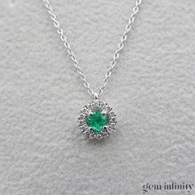 Charger l'image dans la galerie, Collier or gris émeraude et diamants