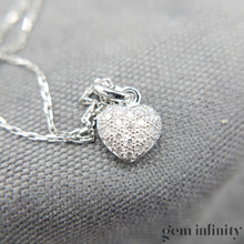 Charger l'image dans la galerie, Collier pendentif coeur or gris et diamants