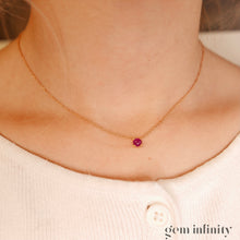 Charger l'image dans la galerie, Collier or rose et cabochon rond de rubis