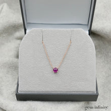 Charger l'image dans la galerie, Collier or rose et cabochon rond de rubis