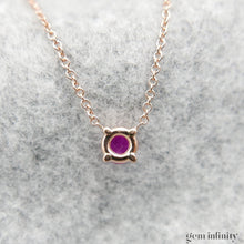 Charger l'image dans la galerie, Collier or rose et cabochon rond de rubis