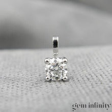 Charger l'image dans la galerie, Collier solitaire diamant or gris
