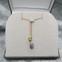 Charger l'image dans la galerie, Collier or, briolettes améthyste péridot et diamants