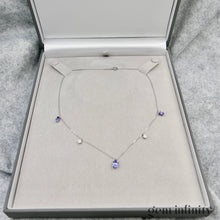 Charger l'image dans la galerie, Collier or gris, tanzanites et diamants