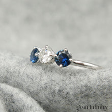 Charger l'image dans la galerie, Bague or gris, diamant et saphirs