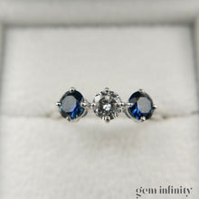 Charger l'image dans la galerie, Bague or gris, diamant et saphirs