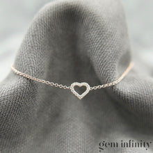 Charger l'image dans la galerie, Bracelet coeur or rose et diamants