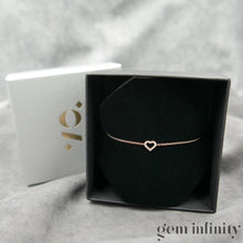 Charger l'image dans la galerie, Bracelet coeur or rose et diamants