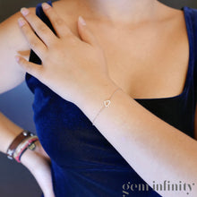 Charger l'image dans la galerie, Bracelet coeur or rose et diamants