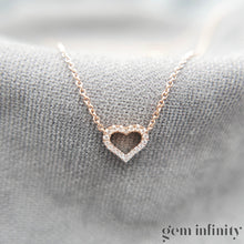 Charger l'image dans la galerie, Collier coeur or rose et diamants