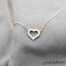 Charger l'image dans la galerie, Collier coeur or rose et diamants