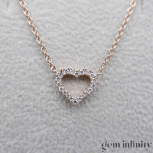 Charger l'image dans la galerie, Collier coeur or rose et diamants
