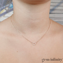Charger l'image dans la galerie, Collier coeur or rose et diamants