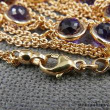 Charger l'image dans la galerie, Collier deux rangs or rose tourmalines et améthystes