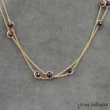 Charger l'image dans la galerie, Collier deux rangs or rose tourmalines et améthystes