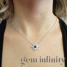 Charger l'image dans la galerie, Adler, collier étoile or gris, saphir et diamants
