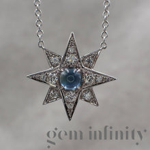 Charger l'image dans la galerie, Adler, collier étoile or gris, saphir et diamants
