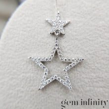 Upload image to gallery, White gold and diamond star ear pendants
