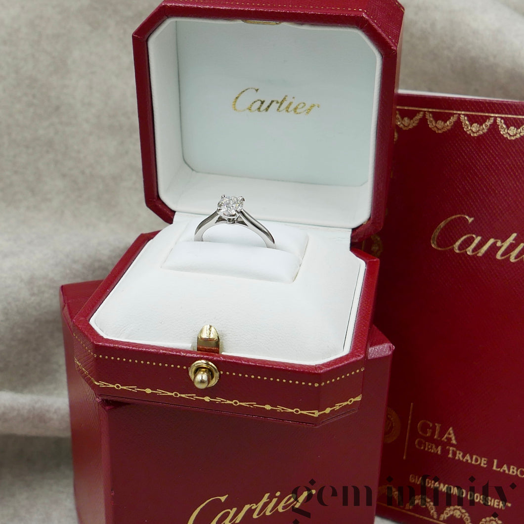 Cartier, solitaire platine serti d'un diamant