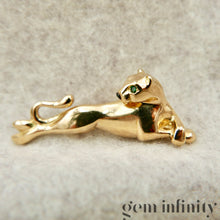 Upload image to gallery, Cartier, gold and emerald Panthère pin brooch
