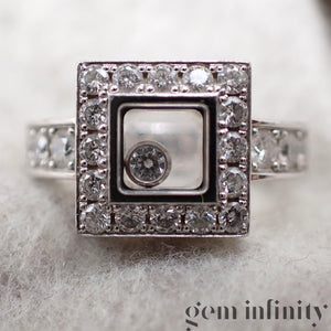 Chopard, Happy Diamond, Bague or gris et diamant