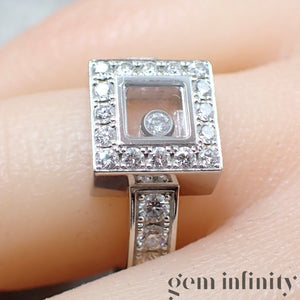 Chopard, Happy Diamond, Bague or gris et diamant