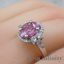 Charger l'image dans la galerie, Bague illusion saphirs roses et diamants
