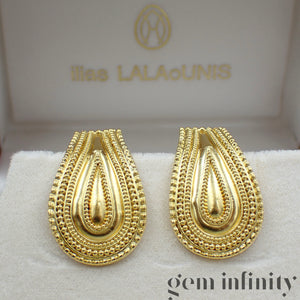 Lalaounis, paire de clips d'oreilles or