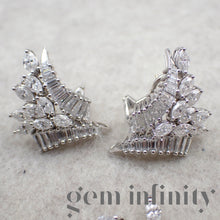 Charger l'image dans la galerie, Pendants d'oreilles or gris, topazes impériale et diamants

