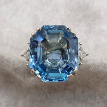 Charger l'image dans la galerie, Bague aigue-marine et diamants
