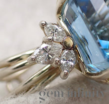 Charger l'image dans la galerie, Bague aigue-marine et diamants
