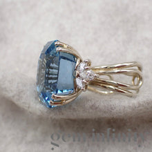 Charger l'image dans la galerie, Bague aigue-marine et diamants
