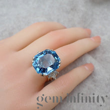 Charger l'image dans la galerie, Bague aigue-marine et diamants

