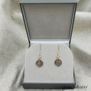 Paire de boucles d'oreilles or et diamants bruns