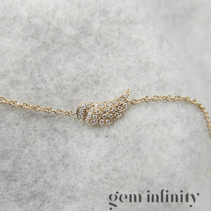 Bracelet aile d’ange or et diamants