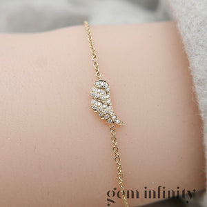 Bracelet aile d’ange or et diamants