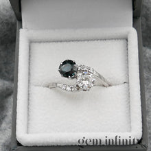 Upload image to gallery, Ring ‘toi &amp; moi’ white gold, sapphire and diamonds
