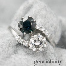 Upload image to gallery, Ring ‘toi &amp; moi’ white gold, sapphire and diamonds
