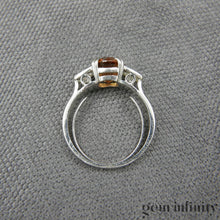 Charger l&#39;image dans la galerie, Bague or gris, zircon brun et diamants
