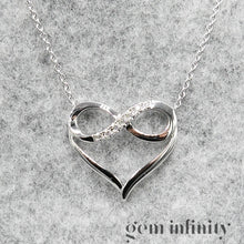 Charger l&#39;image dans la galerie, Collier &#39;amour infini&#39; or gris serti de diamants
