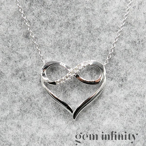 Collier 'amour infini' or gris serti de diamants